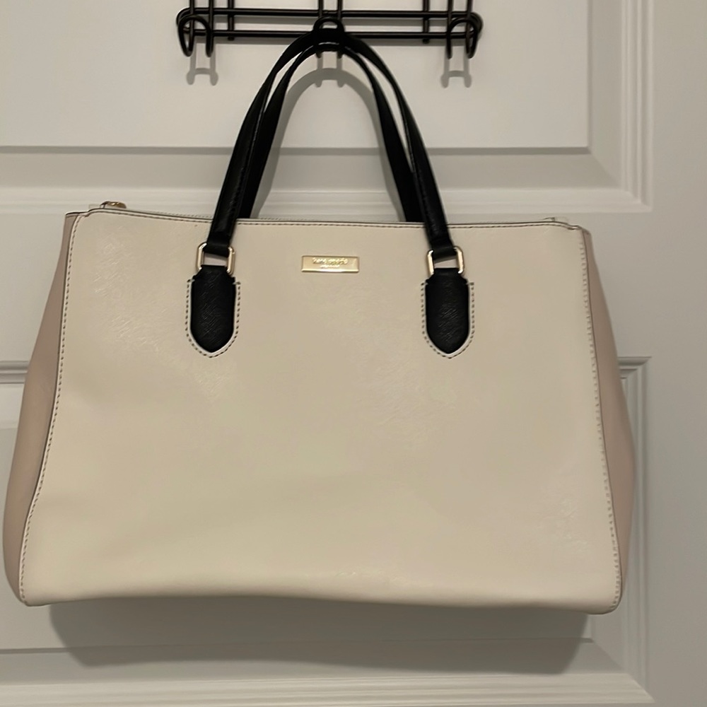 Tan, white and black Kate spade purse